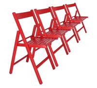 WELL HOME - Set de 4 Sillas 43x47x79cm BAS rojas