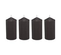 WELL HOME MOBILIARIO & DECORACIÓN Set de 4 Velas de cera en color Negro Ø5x10cm y 25h de combustión