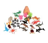 WELL HOME MOBILIARIO & DECORACIÓN- Set de 40 Animales de Juguete Aleatorio (Dinosaurios o Salvajes o de Granja o Marinos), 16,7x16,7x31,3 (Koopman International BV S32100010)