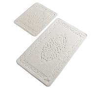 WELL HOME MOBILIARIO & DECORACIÓN Set de alfombras de baño (2 Piezas) Blanco Roto