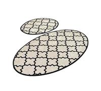 WELL HOME MOBILIARIO & DECORACIÓN Set de alfombras de baño (2 Piezas) Blanco y Negro