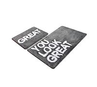 WELL HOME MOBILIARIO & DECORACIÓN Set de alfombras de baño (2 Piezas) Gris diseño You Look Great
