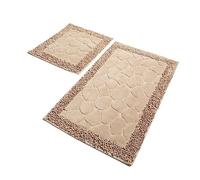 WELL HOME MOBILIARIO & DECORACIÓN Set de alfombras de baño (2 Piezas) marrón Claro