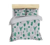 WELL HOME MOBILIARIO & DECORACIÓN Set de Funda nórdica + 2 Fundas Almohada 240x220 Blanco Verde