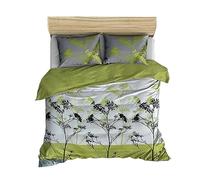 WELL HOME MOBILIARIO & DECORACIÓN Set de Funda nórdica + 2 Fundas Almohada 240x220 Verde Blanco Gris Negro
