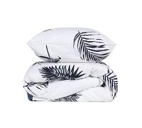 WELL HOME MOBILIARIO & DECORACIÓN Set de Funda nórdica + 2 Fundas de Almohada 240x220 Blanco Negro Azul Oscuro