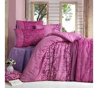 WELL HOME MOBILIARIO & DECORACIÓN Set de Funda nórdica + Funda de Almohada 155x220 Rojo clarete Fucsia