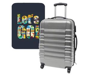 WELL HOME MOBILIARIO & DECORACIÓN Set de Maleta 64x45x28cm con Funda protectora'Let's Go'