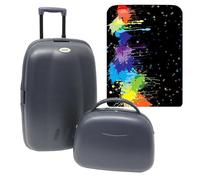 WELL HOME MOBILIARIO & DECORACIÓN Set de Maleta Trolley + Neceser abs INCLYE Funda Protectora