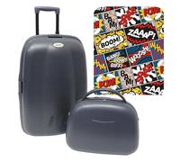 WELL HOME MOBILIARIO & DECORACIÓN Set de Maleta Trolley + Neceser abs INCLYE Funda Protectora