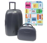 Set de maleta trolley + neceser abs INLCUYE UNA FUNDA PROTECTORA "City plates"
