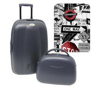 WELL HOME MOBILIARIO & DECORACIÓN Set de Maleta Trolley + Neceser abs INLCUYE UNA Funda Protectora Travel Tips