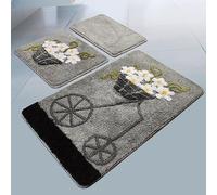 WELL HOME MOBILIARIO & DECORACIÓN Setmat Set (3 Piezas) Tonos Grises con diseño Carro