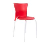 WELL HOME MOBILIARIO & DECORACIÓN Silla 'Luc' apilable y metálica H.70cm Color Rojo