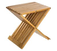 WELL HOME - Silla - taburete plegable de bambú 40x32x45cm