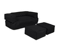 WELL HOME MOBILIARIO & DECORACIÓN Sillón 2 pl + puf niños Negro
