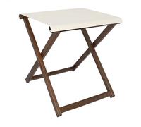 WELL HOME MOBILIARIO & DECORACIÓN Taburete Director Plegable en Madera, Acabado Nogal, 46x46x50 cm