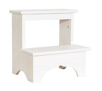 WELL HOME MOBILIARIO & DECORACIÓN Taburete Escalon Fabricado en Madera, Acabado en Blanco, 40x30x40 cm