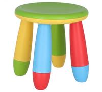 WELL HOME MOBILIARIO & DECORACIÓN Taburete Infantil Verde en plástico Fuerte y Resistente, Diá:30 cm x H:26 cm