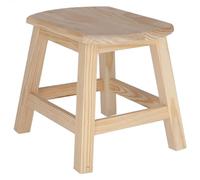 WELL HOME MOBILIARIO & DECORACIÓN Taburete Oval Grande Fabricado en Madera, Acabado SIN Barniz, 36x29x30 cm