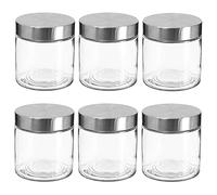 WELL HOME MOBILIARIO & DECORACIÓN Tapón Set de 6 tarros de Vidrio y Acero Inoxidable 750ML, x6 750 ml