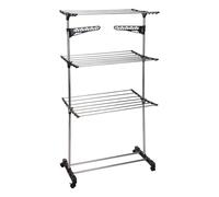 WELL HOME MOBILIARIO & DECORACIÓN Tendedor de 3 Alturas con Tubos y 4 Ruedas 80x57x165cm