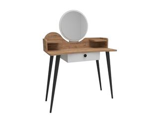 WELL HOME MOBILIARIO & DECORACIÓN Tocador, en aglomerado rechapado en malamina, Color Pino atlántico/Blanco, Dimensiones 127,5x90x45 cm