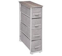 WELL HOME MOBILIARIO & DECORACIÓN Tower Almacenaje 4 Cajones Gris Claro, Polipropileno (PP), Neutro, 20 x 48 x 73,5