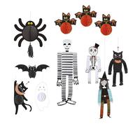 Well Home MOBILIARIO & DECORACIÓN Well Home Decoración de Halloween-Set de 11 Piezas Colgantes Festivas, Multicolor, Estándar