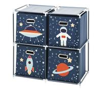 WELL HOME - Estanteria cajonera con 4 estantes en metal H.70cm