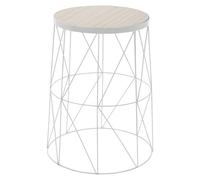 WELL HOME MOBILIARIO & DECORACIÓN Well Home Mesa Auxiliar en Metal Color Blanco Ø28x37cm, 28x28x37 cm
