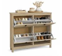 WELL HOME MOBILIARIO & DECORACIÓN Zapatero Guadalquivir, Zapatero Moderno con 4 Puertas Abatibles, Color Jackson Hickory, 103 x 25 x 103 cm