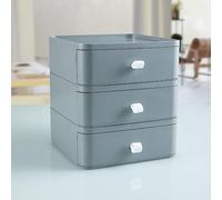 Well Home Organizador de maquillaje 3 cajones gris