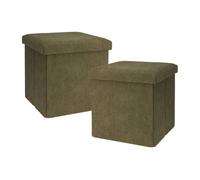 Well home - pack 2 taburetes ordenación verde oscuro 38 cm