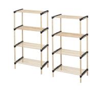 WellHome Zapatero de madera marrón 49x28x93cm