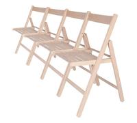 Well Home MOBILIARIO & DECORACIÓN - Pack 4 Sillas Bas en Madera de Haya, sin Barniz