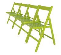 Well home - pack 4 sillas bas en madera de haya, acabado verde