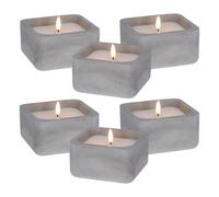 WELL HOME - Pack 6 Velas LED cuadrarda gris