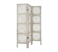Well Home - Pantalla en Madera Etnik con Estampados en Color Blanco