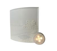 Well home - pantalla lámpara personalizable con tu foto 19,1x14x20cm + luz led presionable portátil - color blanco 16 cm