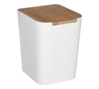 WELL HOME - Papelera de baño con tapa de bambú 'Baltik' 5L color blanco