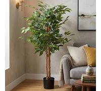 Ficus artificial de 120cm con maceta - planta artificial decorativa grande realista para interiores 15 cm