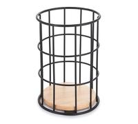 Well Home Portautensilios ELIE 11,5x16,3cm - En acero y madera de color Negro