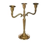 Well home - portavelas de metal dorado 3 cabezas 40 cm