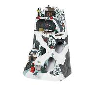 Well Home Pueblo Navideño para decoración con Luces LED y Movimiento 19,6x17,7x30,1cm