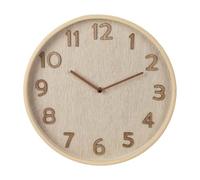Well Home Reloj de Pared de Madera Aspecto Moderno color Marrón claro Ø38x5 cm