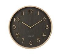 Well home reloj de pared de madera aspecto moderno color marrón oscuro ø38x5 cm