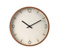 Well Home Reloj de Pared Vintage Aspecto Madera con Esfera Tela Beige Ø30cm