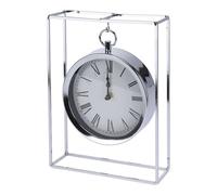 WELL HOME - Reloj modelo colgado en metal plateado 18,8x5,8x25cm
