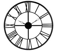 Well Home - Reloj vintage de metal negro - Ideal para decoración de interiores Ø69,5 cm